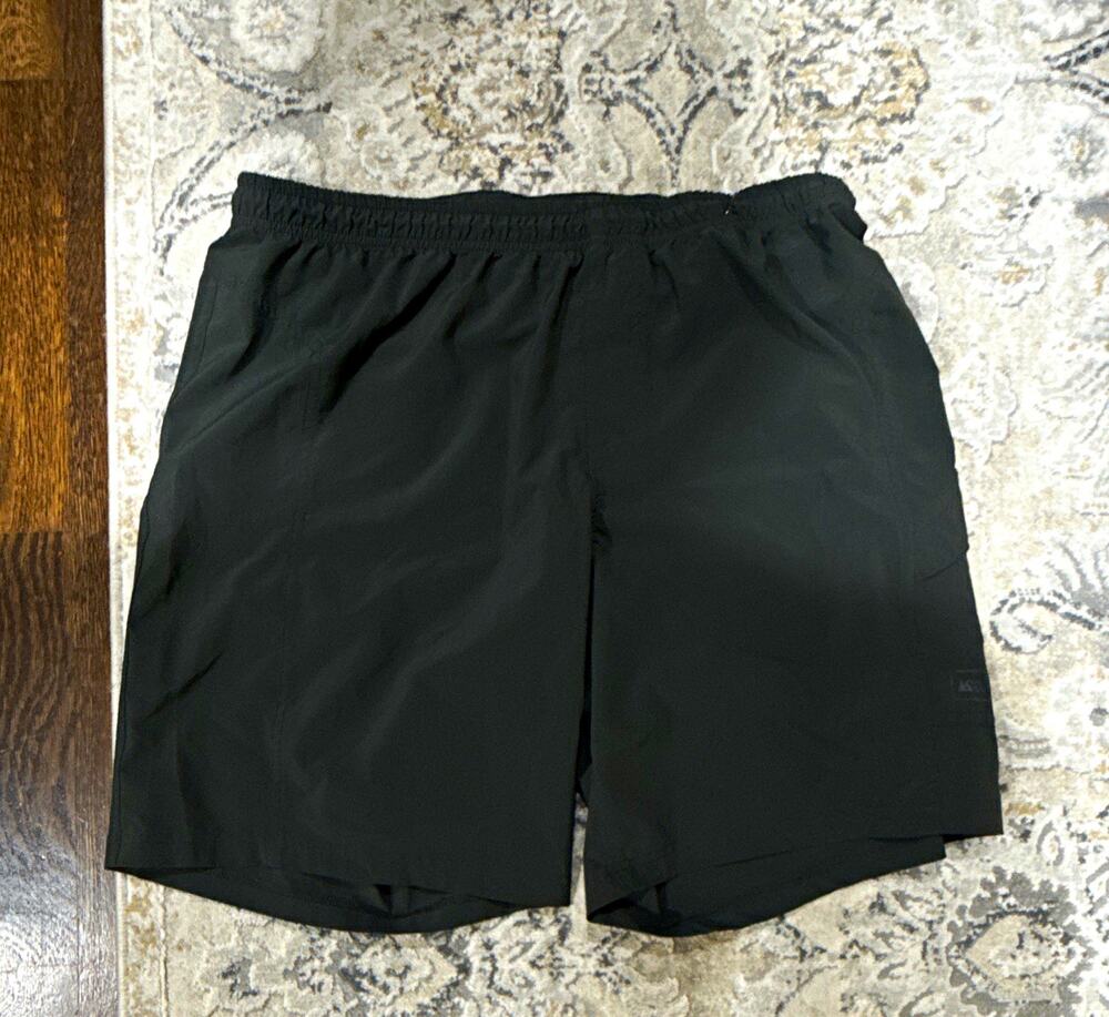 REI Men's Black Athletic Training Shorts Size L Poly/Spandex/Nylon Pockets